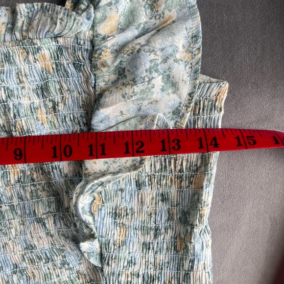 Mine Chic Floral Cottagecore pastel Smocked top M - Picture 6 of 7